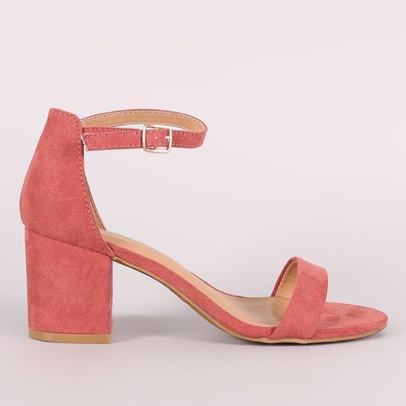 Bamboo Ankle Strap Mini Block Heel 6.5 - Picture 2 of 3
